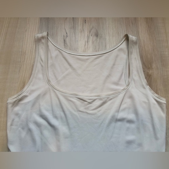 Lululemon Wundermost Ultra-Soft Nulu Square-Neck Sleeveless Body Suit Bone Color - Picture 3 of 9
